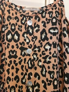 twenty second Leopard Print Button Front Top in Pink